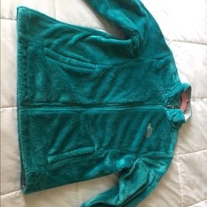 The North Face turquoise fleece jacket